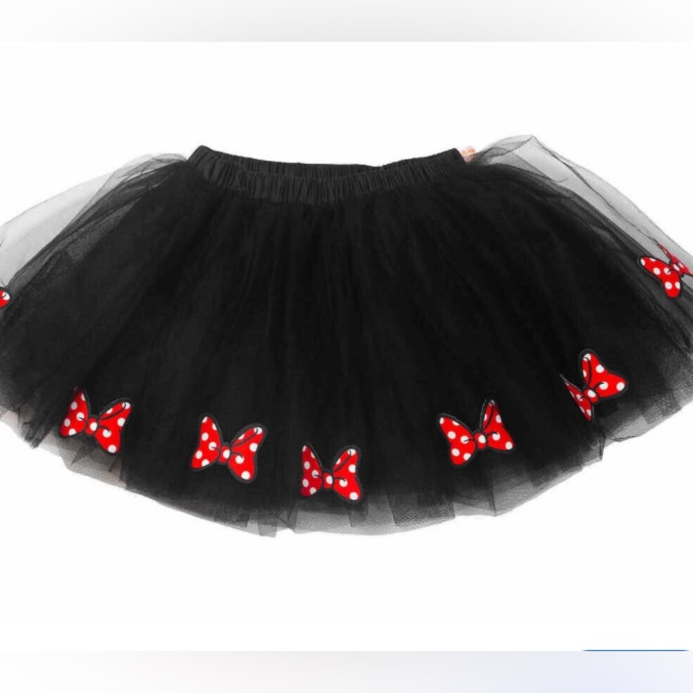 DISNEY BLACK "MINNIE MOUSE" TUTU GIRL SKIRT COSTUME SIZE 5/6 🌟EUC🌟